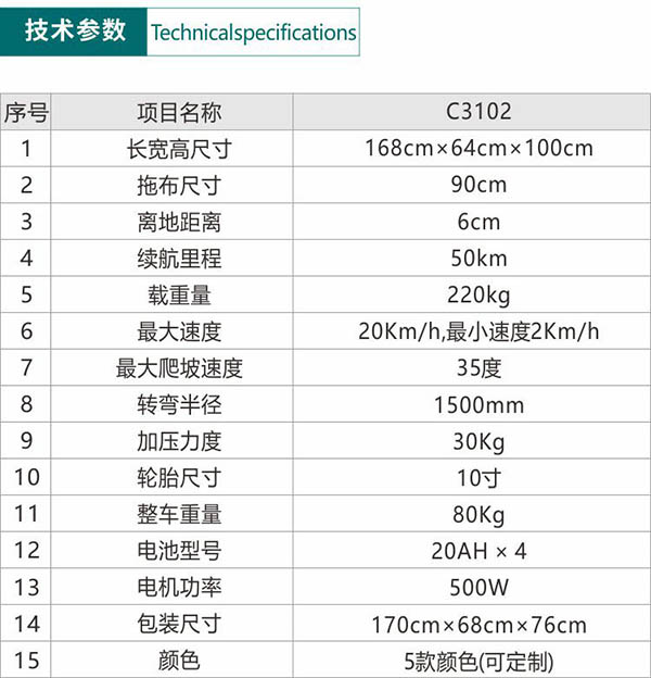 电动索县尘推车C3102